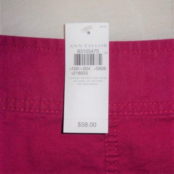 NWT Ann Taylor Beautiful Cranberry Skirt - Picture 6 of 6